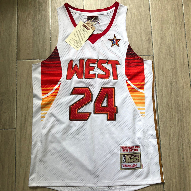 2020 Men Los Angeles Lakers 24 Bryant white 2009 All Star Nike NBA Jerseys Print